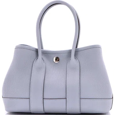 Pre-owned Hermes  Hermes Neo Garden Party Tote Leather 23 In Gray