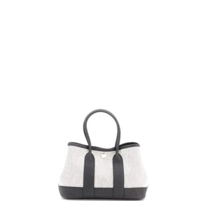 Pre-owned Hermes  Hermes Neo Garden Tote Toile And Leather 23 In White