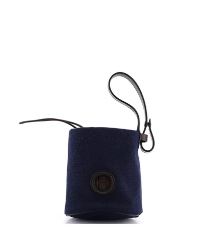 Pre-owned Pre-owned Hermes  Hermes On-the-go Dog Pouch Toile In Blue