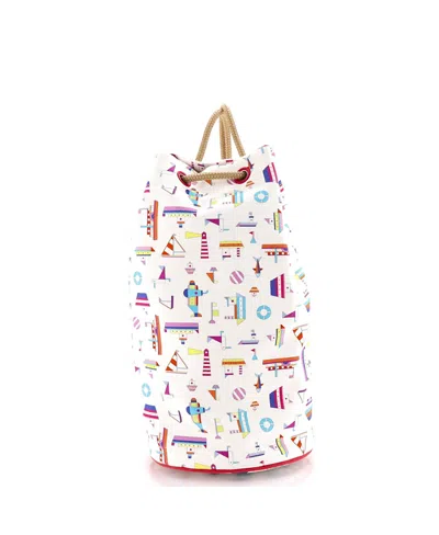 Pre-owned Pre-owned Hermes  Hermes Petit Chalutier Duffle Bag Printed Canvas