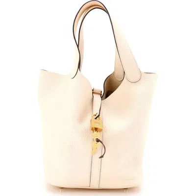 Pre-owned Hermes  Hermes Picotin Lock Bag Clemence Mm In Brown