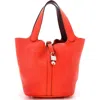 Pre-owned Hermes  Hermes Picotin Lock Bag Clemence Mm In Orange
