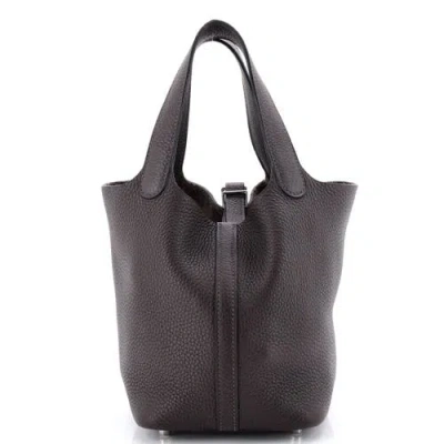 Pre-owned Hermes  Hermes Picotin Lock Bag Clemence Pm In Brown