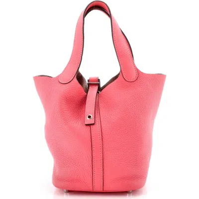 Pre-owned Hermes  Hermes Picotin Lock Bag Clemence Pm In Pink