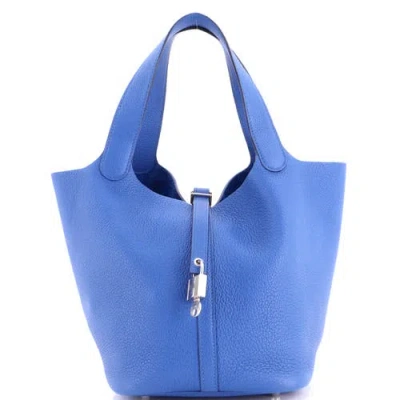 Pre-owned Hermes  Hermes Picotin Lock Bag Maurice Mm In Blue