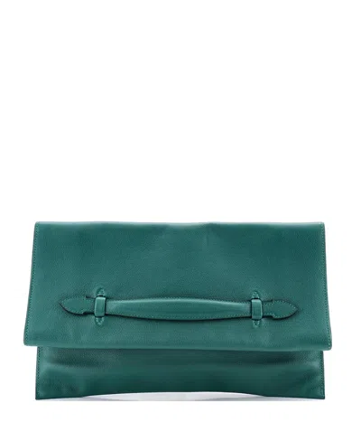 Pre-owned Pre-owned Hermes  Hermes Pliplat Clutch Evercolor In Green