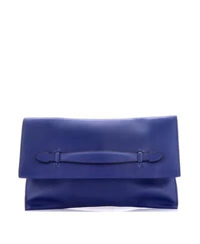 Pre-owned Pre-owned Hermes  Hermes Pliplat Clutch Swift In Blue