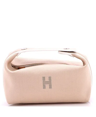 Pre-owned Pre-owned Hermes  Hermes Pm Bride-a-brac Travel Case Toile In Neutral