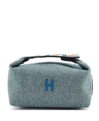 Pre-owned Pre-owned Hermes  Hermes Pm Bride-a-brac Travel Case Wool In Green