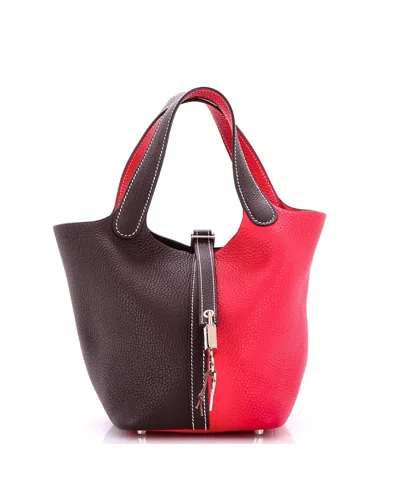 Pre-owned Pre-owned Hermes  Hermes Pm Casaque Picotin Lock Bag Clemence In Pink/ / Pink