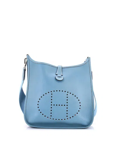 Pre-owned Pre-owned Hermes  Hermes Pm Evelyne Bag Gen I Epsom In Blue