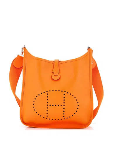 Pre-owned Pre-owned Hermes  Hermes Pm Evelyne Bag Gen I Epsom In Orange
