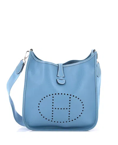 Pre-owned Pre-owned Hermes  Hermes Pm Evelyne Bag Gen Ii Epsom In Blue