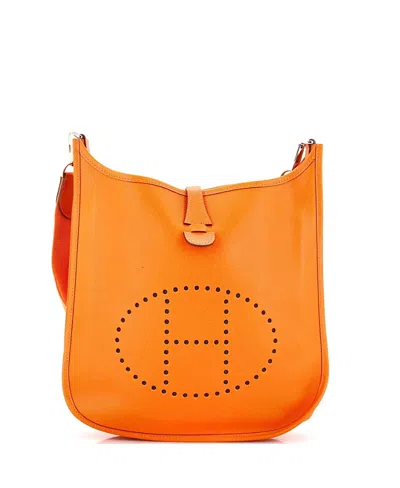 Pre-owned Pre-owned Hermes  Hermes Pm Evelyne Bag Gen Ii Epsom In Orange