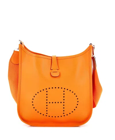 Pre-owned Pre-owned Hermes  Hermes Pm Evelyne Bag Gen Ii Epsom In Orange