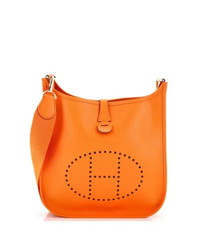 Pre-owned Pre-owned Hermes  Hermes Pm Evelyne Bag Gen Ii Epsom In Orange