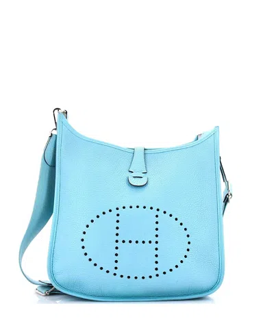 Pre-owned Pre-owned Hermes  Hermes Pm Evelyne Bag Gen Iii Clemence In Blue