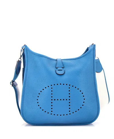 Pre-owned Pre-owned Hermes  Hermes Pm Evelyne Bag Gen Iii Clemence In Blue