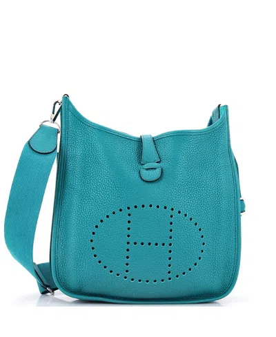 Pre-owned Pre-owned Hermes  Hermes Pm Evelyne Bag Gen Iii Clemence In Blue