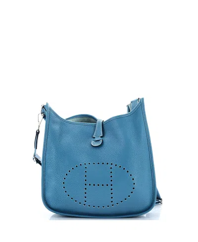 Pre-owned Pre-owned Hermes  Hermes Pm Evelyne Bag Gen Iii Clemence In Blue