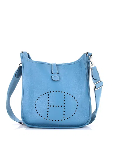 Pre-owned Pre-owned Hermes  Hermes Pm Evelyne Bag Gen Iii Clemence In Blue