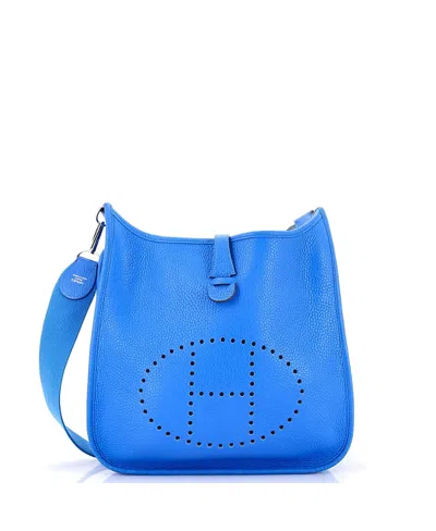 Pre-owned Pre-owned Hermes  Hermes Pm Evelyne Bag Gen Iii Clemence In Blue