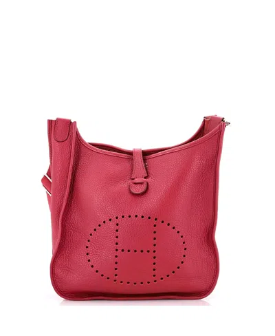 Pre-owned Pre-owned Hermes  Hermes Pm Evelyne Bag Gen Iii Clemence In Burgundy