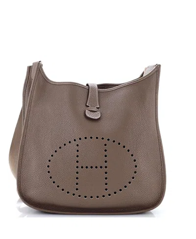 Pre-owned Pre-owned Hermes  Hermes Pm Evelyne Bag Gen Iii Clemence In Gray