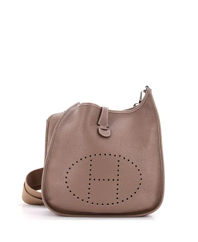 Pre-owned Pre-owned Hermes  Hermes Pm Evelyne Bag Gen Iii Clemence In Gray
