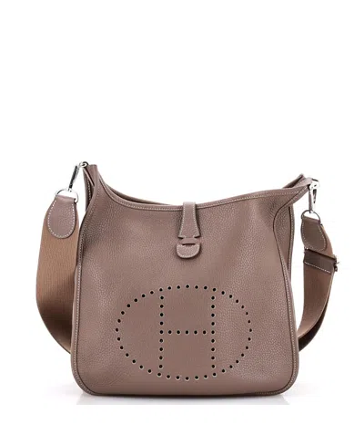 Pre-owned Pre-owned Hermes  Hermes Pm Evelyne Bag Gen Iii Clemence In Gray