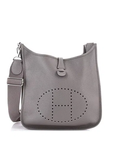 Pre-owned Pre-owned Hermes  Hermes Pm Evelyne Bag Gen Iii Clemence In Gray