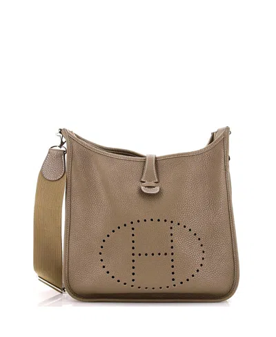 Pre-owned Pre-owned Hermes  Hermes Pm Evelyne Bag Gen Iii Clemence In Gray