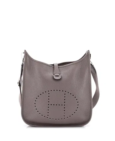 Pre-owned Pre-owned Hermes  Hermes Pm Evelyne Bag Gen Iii Clemence In Gray