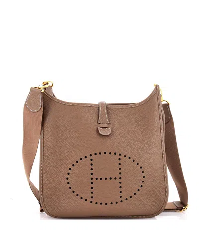 Pre-owned Pre-owned Hermes  Hermes Pm Evelyne Bag Gen Iii Clemence In Gray