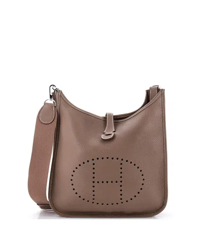 Pre-owned Pre-owned Hermes  Hermes Pm Evelyne Bag Gen Iii Clemence In Gray