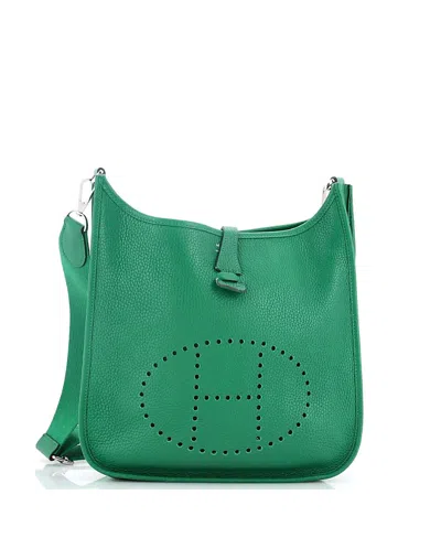 Pre-owned Pre-owned Hermes  Hermes Pm Evelyne Bag Gen Iii Clemence In Green