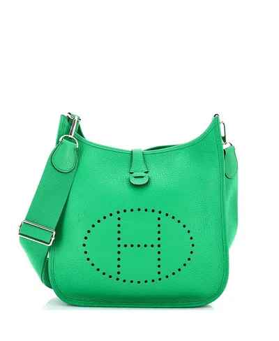 Pre-owned Pre-owned Hermes  Hermes Pm Evelyne Bag Gen Iii Clemence In Green