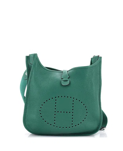 Pre-owned Pre-owned Hermes  Hermes Pm Evelyne Bag Gen Iii Clemence In Green