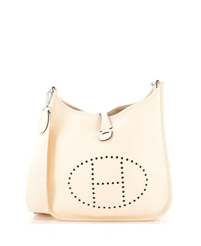 Pre-owned Pre-owned Hermes  Hermes Pm Evelyne Bag Gen Iii Clemence In Neutral