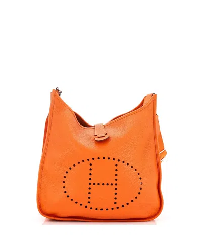 Pre-owned Pre-owned Hermes  Hermes Pm Evelyne Bag Gen Iii Clemence In Orange