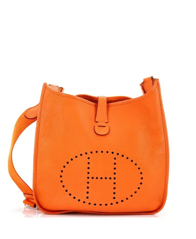 Pre-owned Pre-owned Hermes  Hermes Pm Evelyne Bag Gen Iii Clemence In Orange