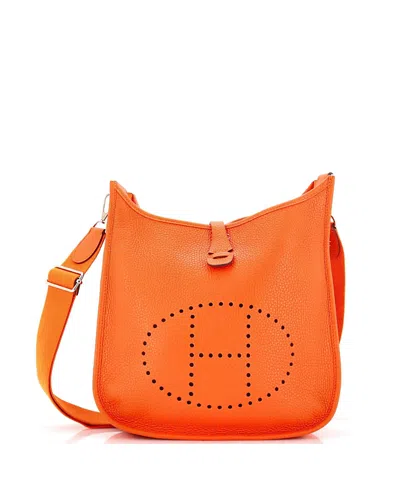 Pre-owned Pre-owned Hermes  Hermes Pm Evelyne Bag Gen Iii Clemence In Orange