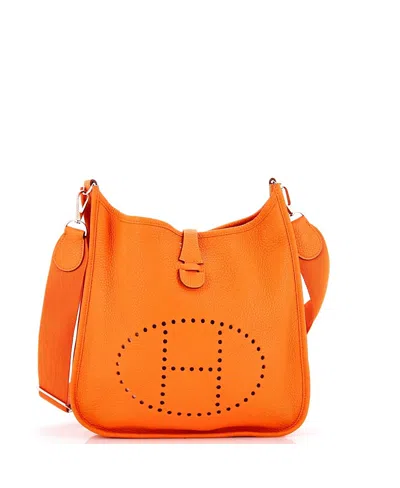 Pre-owned Pre-owned Hermes  Hermes Pm Evelyne Bag Gen Iii Clemence In Orange