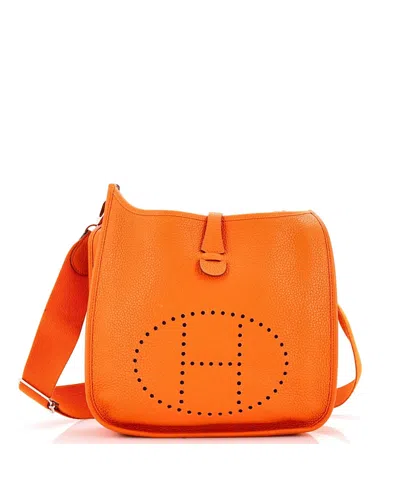 Pre-owned Pre-owned Hermes  Hermes Pm Evelyne Bag Gen Iii Clemence In Orange