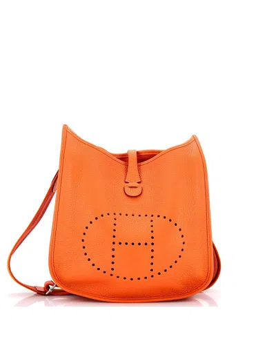 Pre-owned Pre-owned Hermes  Hermes Pm Evelyne Bag Gen Iii Clemence In Orange