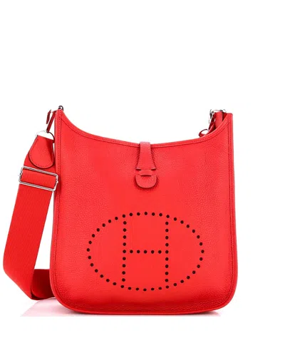 Pre-owned Pre-owned Hermes  Hermes Pm Evelyne Bag Gen Iii Clemence In Red