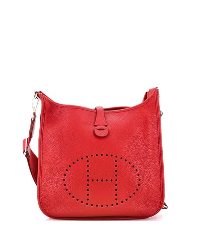 Pre-owned Pre-owned Hermes  Hermes Pm Evelyne Bag Gen Iii Clemence In Red
