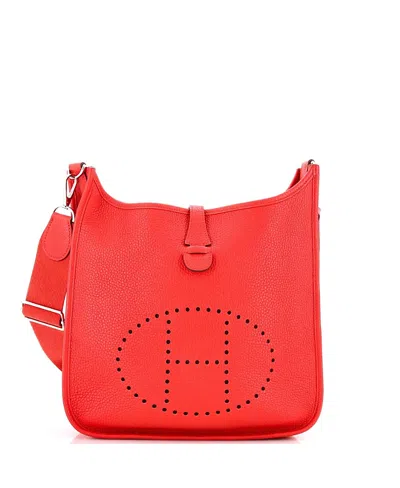 Pre-owned Pre-owned Hermes  Hermes Pm Evelyne Bag Gen Iii Clemence In Red