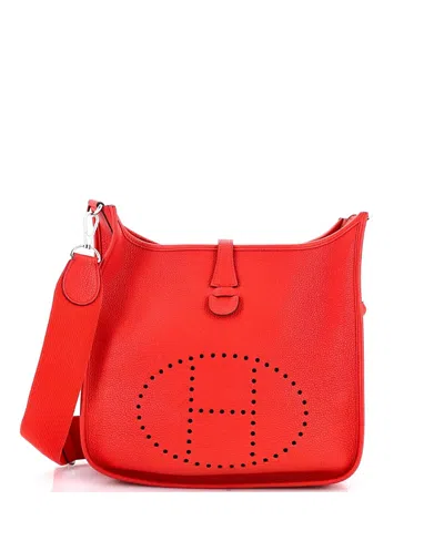 Pre-owned Pre-owned Hermes  Hermes Pm Evelyne Bag Gen Iii Clemence In Red