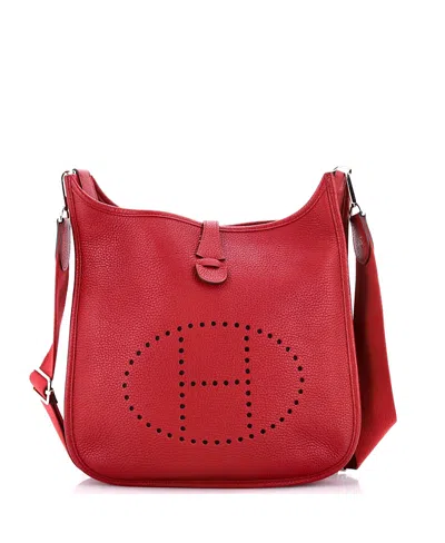 Pre-owned Pre-owned Hermes  Hermes Pm Evelyne Bag Gen Iii Clemence In Red